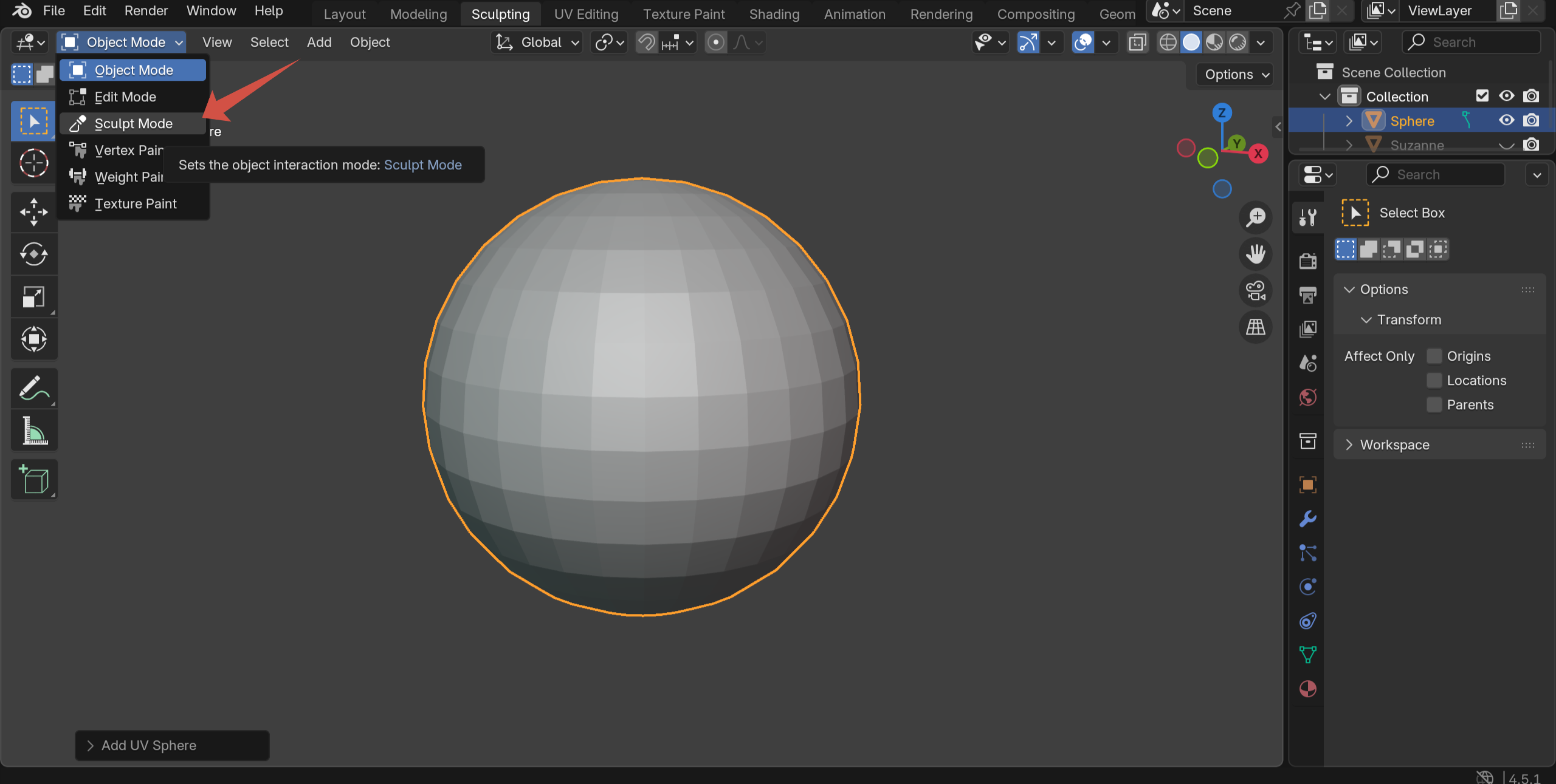Step 4: enter Sculpt Mode and use a large brush size