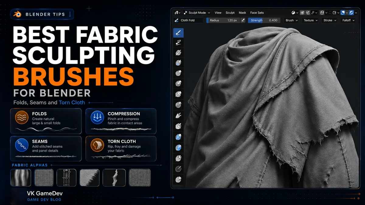 Best fabric sculpting brushes for Blender cover