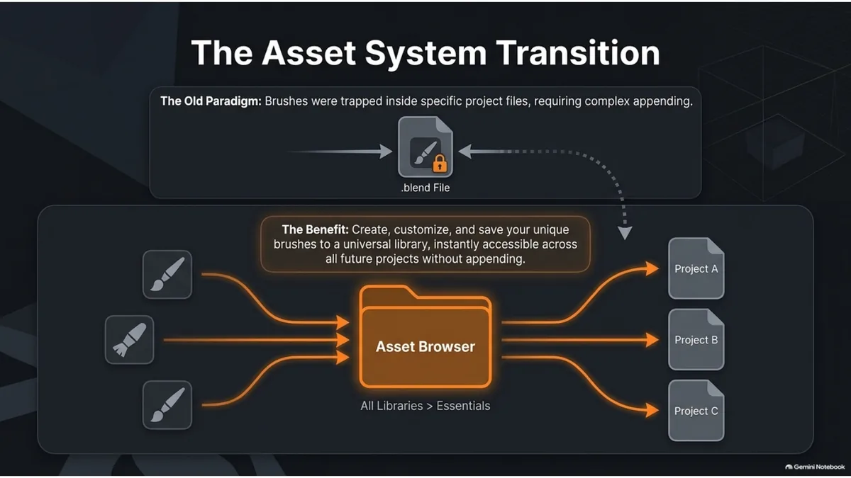 Blender 4.3 Asset Browser transition for sculpting brushes