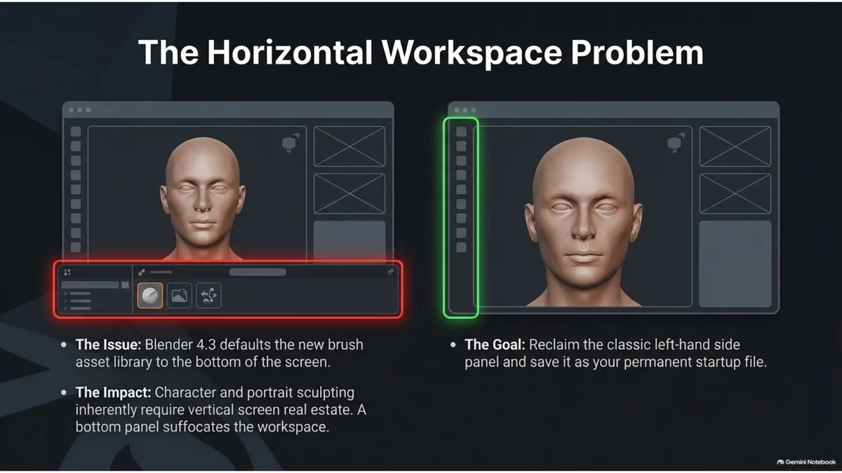 Blender 4.3 horizontal workspace problem for sculpting layouts