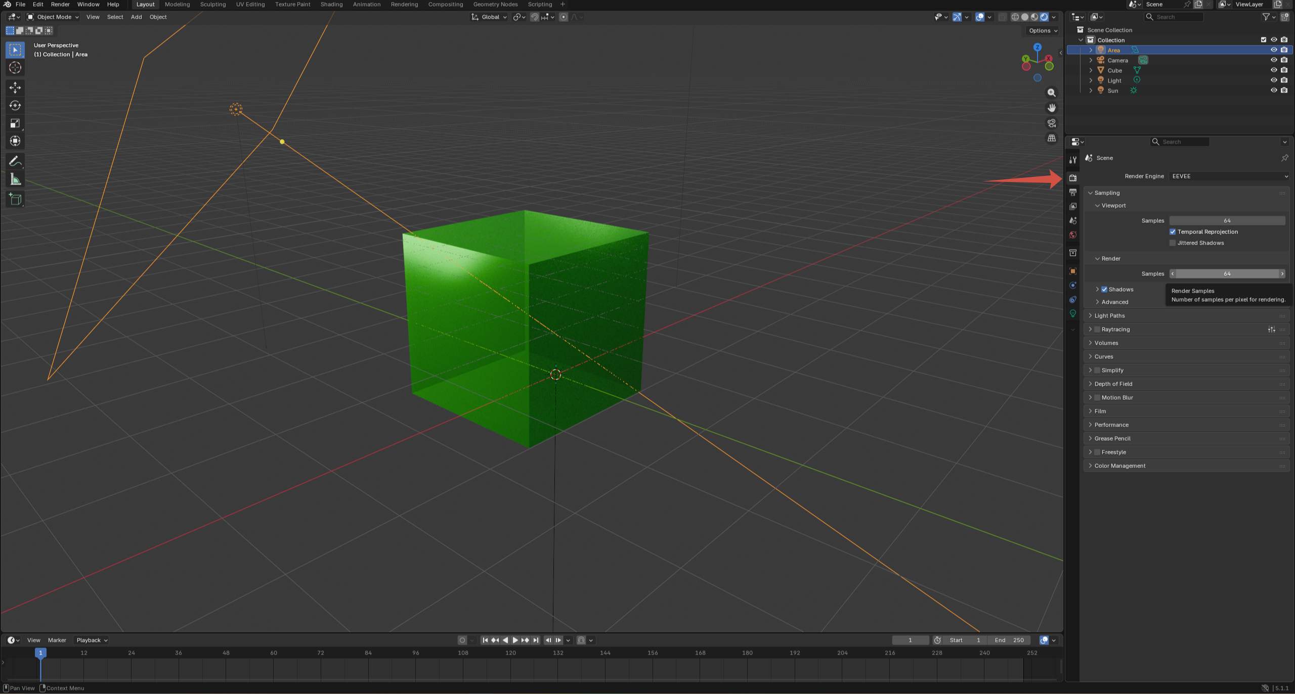 First render in Blender after setting up materials and lighting