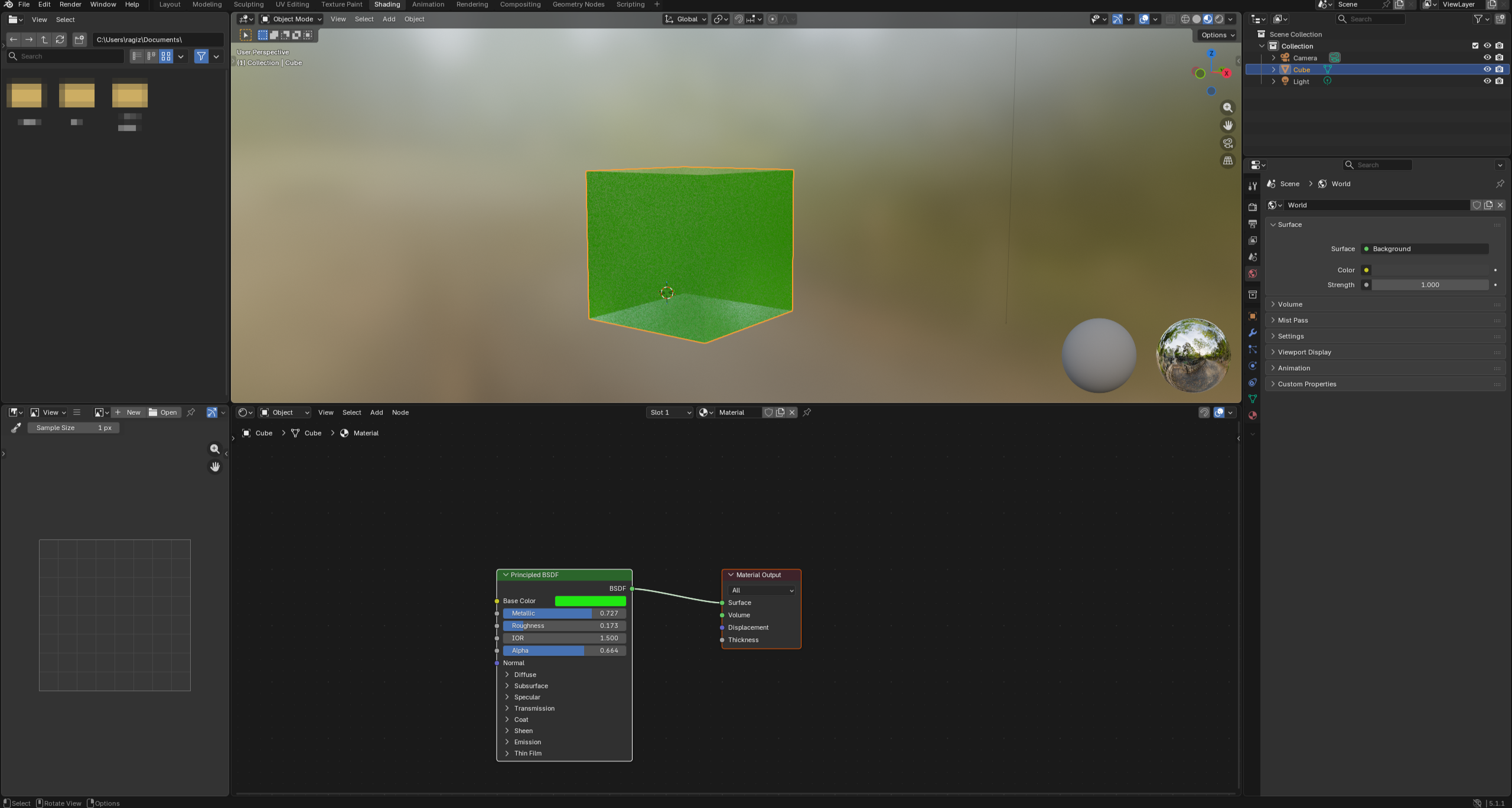 Blender Principled BSDF material settings