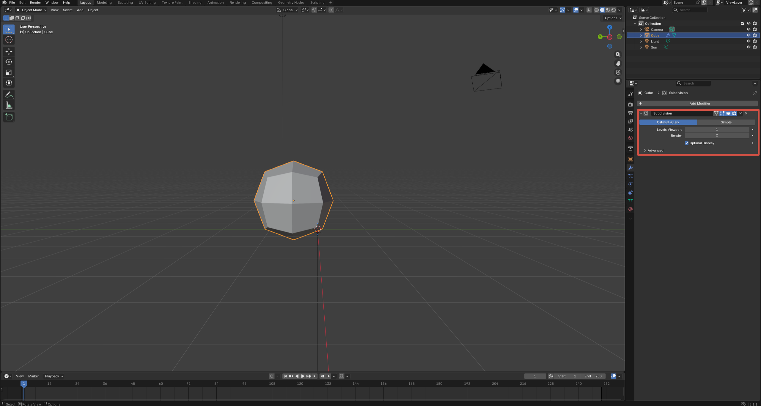 Blender Subdivision Surface modifier