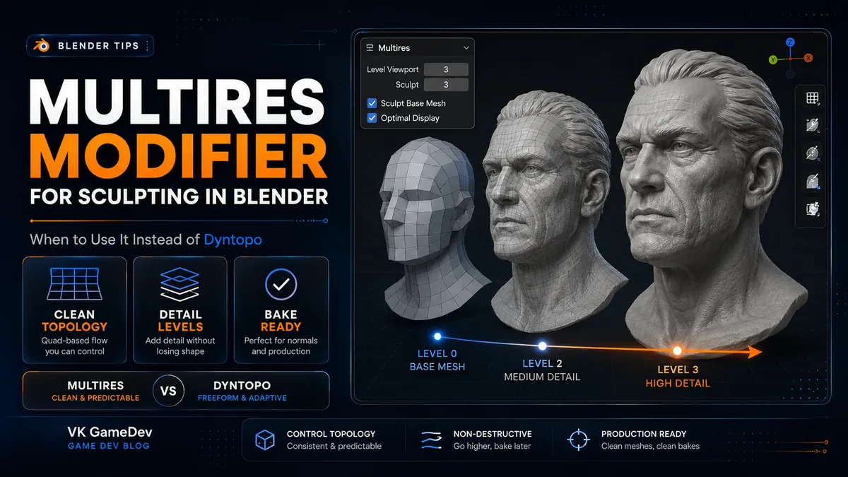 Multires modifier for Blender sculpting cover