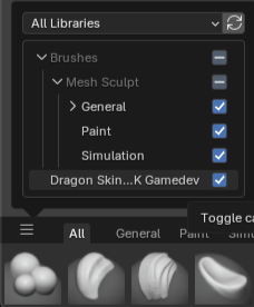 Brush shelf filter for enabling the library
