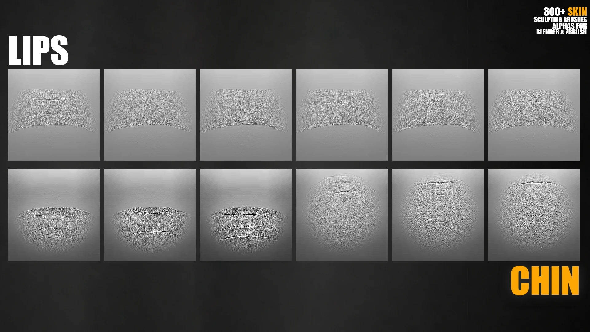300+ Face Skin Sculpting Brushes for Blender & ZBrush preview 4