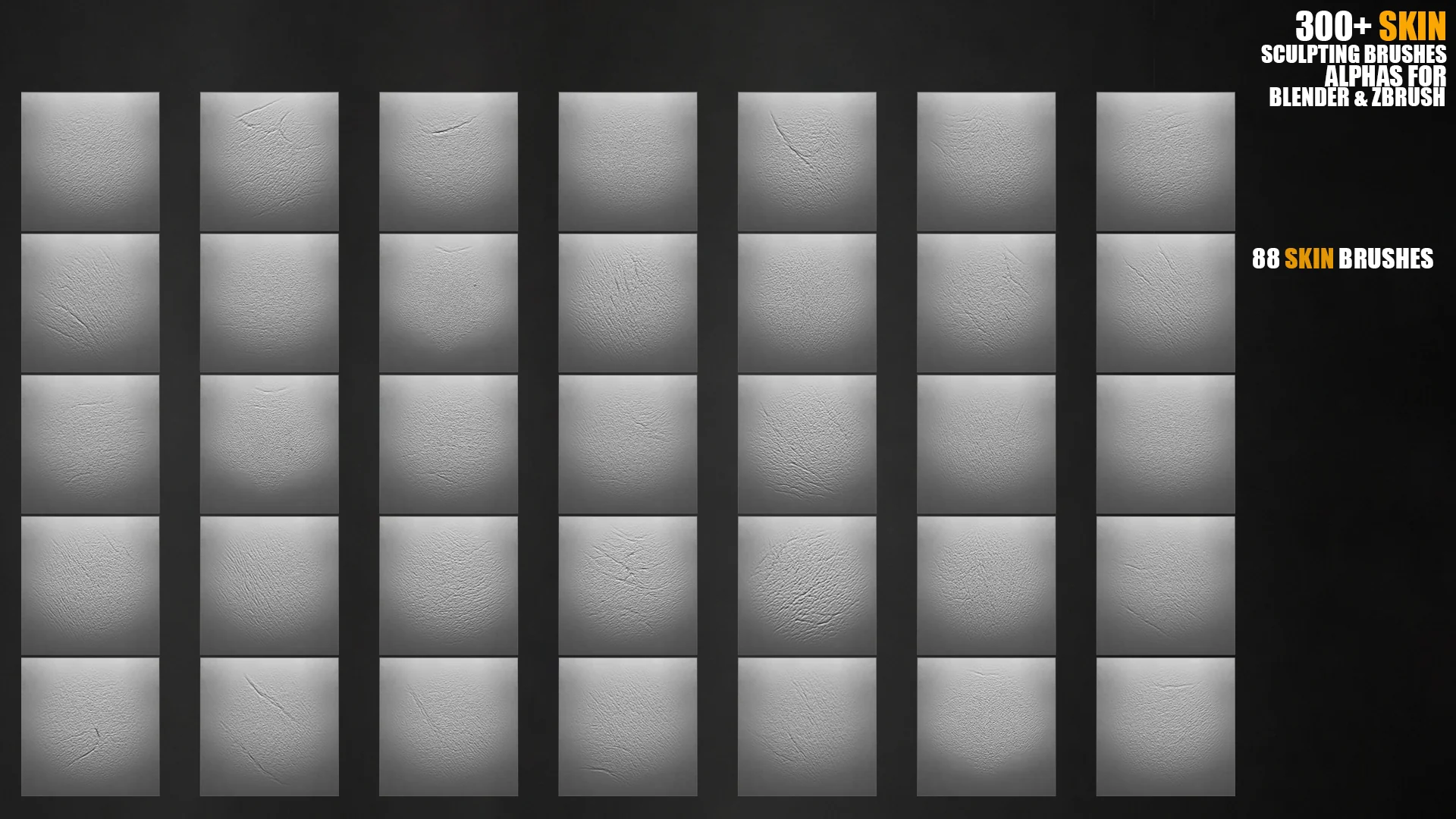 300+ Face Skin Sculpting Brushes for Blender & ZBrush preview 7