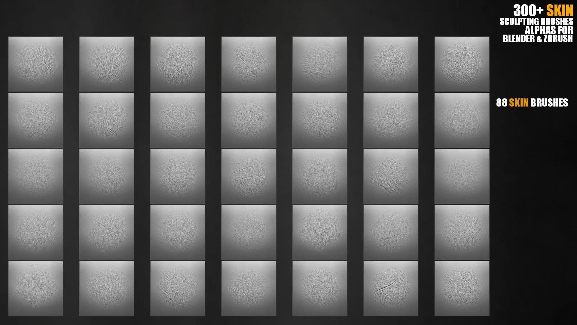 300+ Face Skin Sculpting Brushes for Blender & ZBrush preview 8