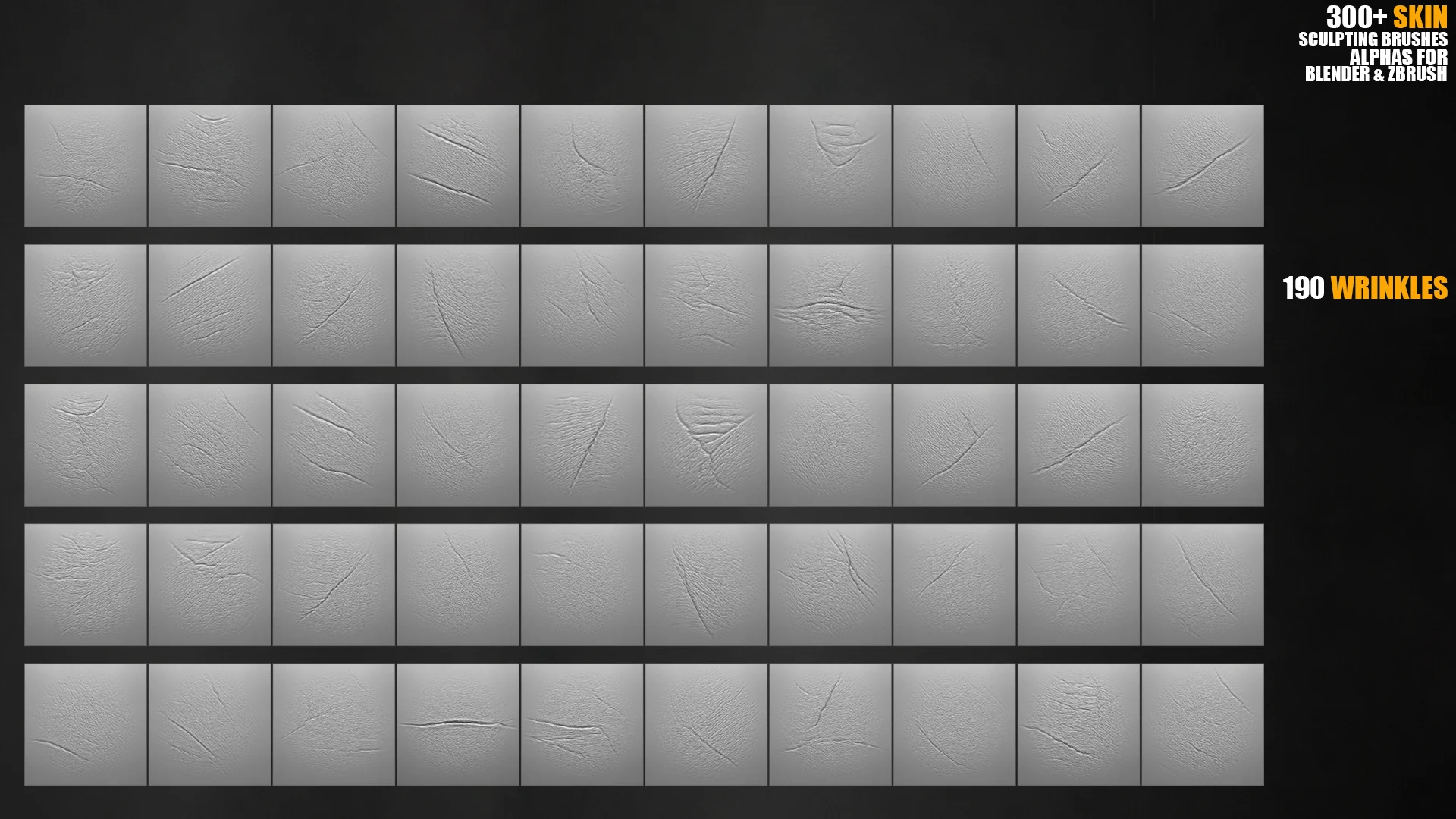 300+ Face Skin Sculpting Brushes for Blender & ZBrush preview 9