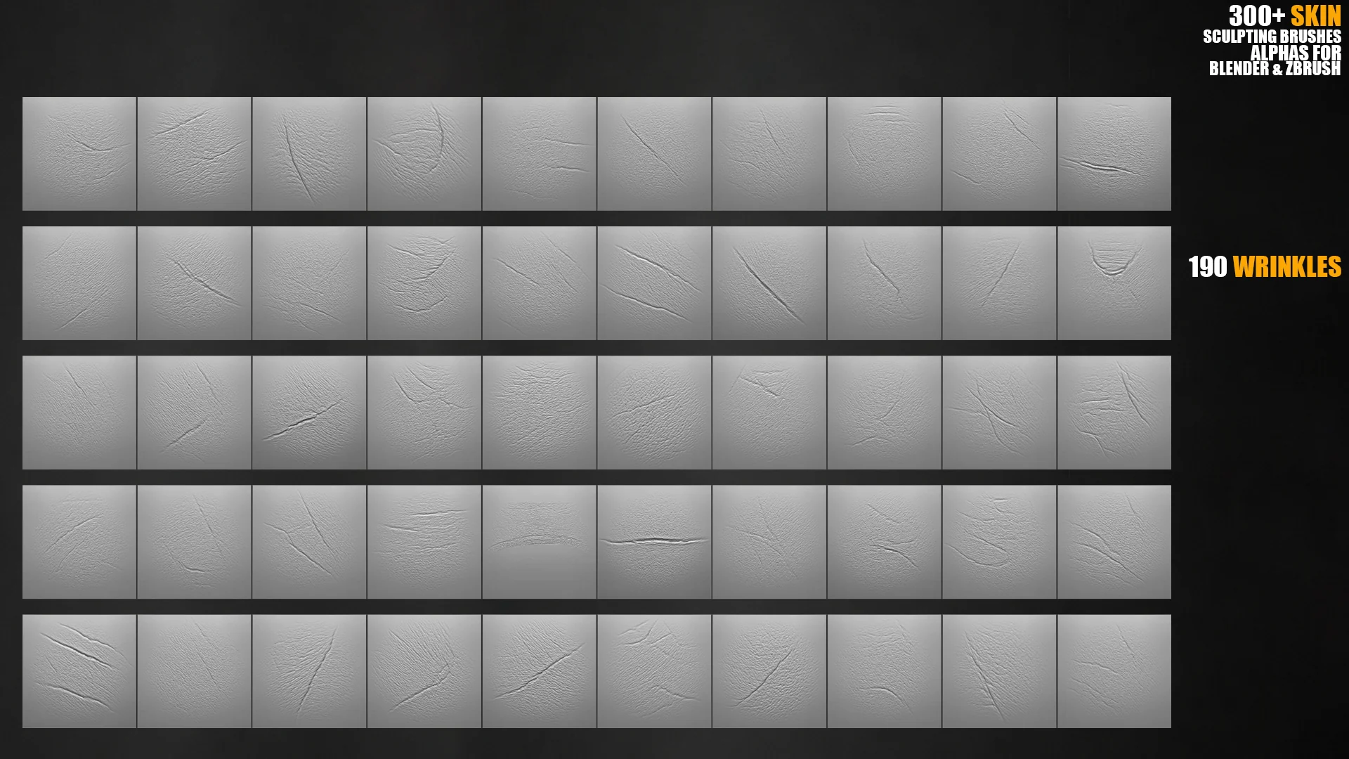 300+ Face Skin Sculpting Brushes for Blender & ZBrush preview 11