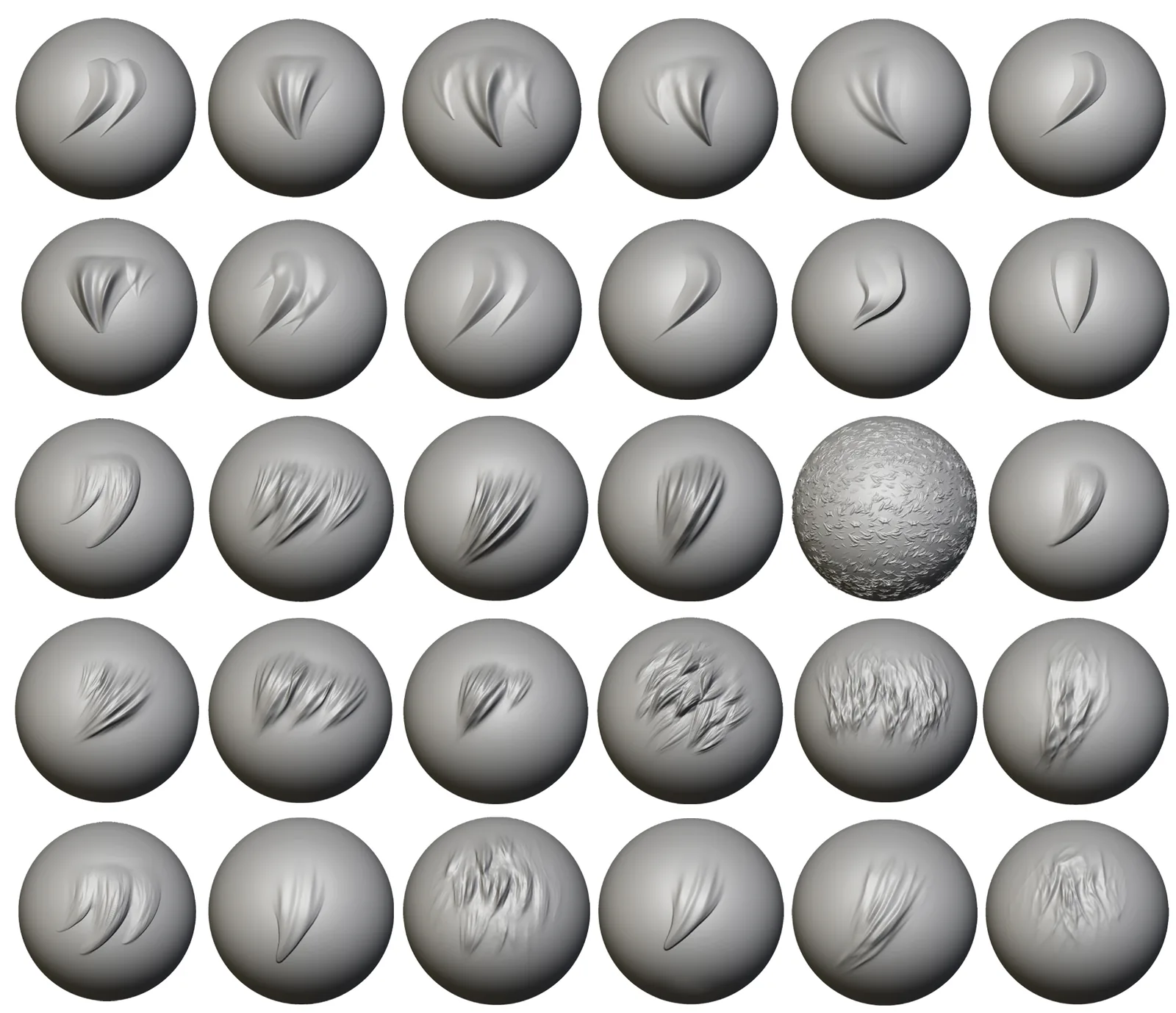 Sculpting fur and hair brushes