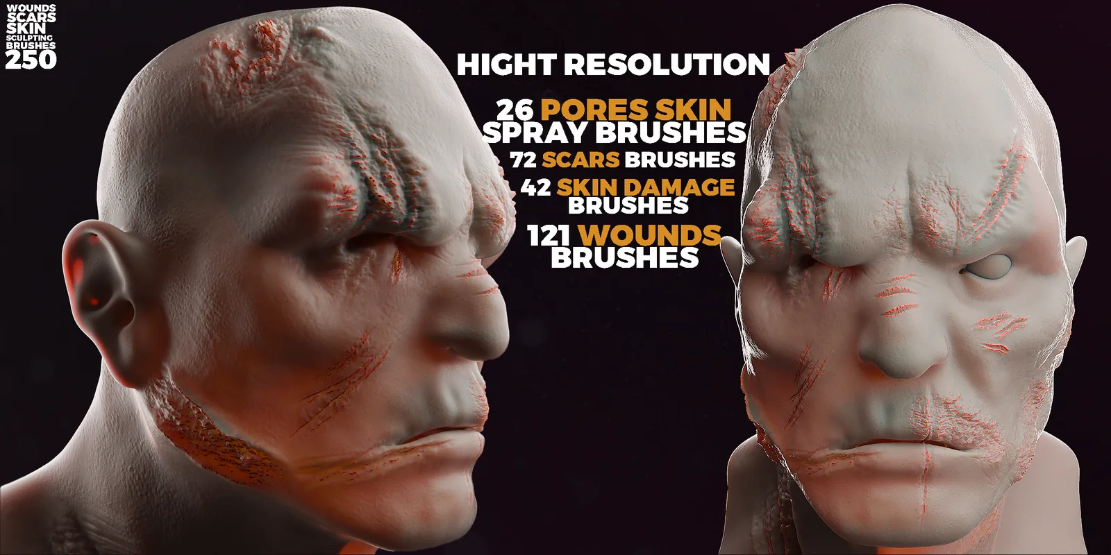 Wounds and scars brushes features preview