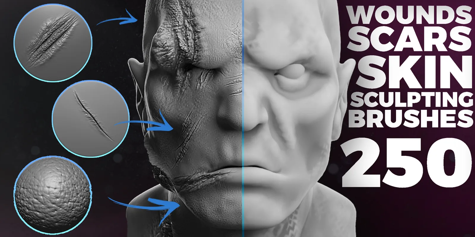 Wounds and scars brushes