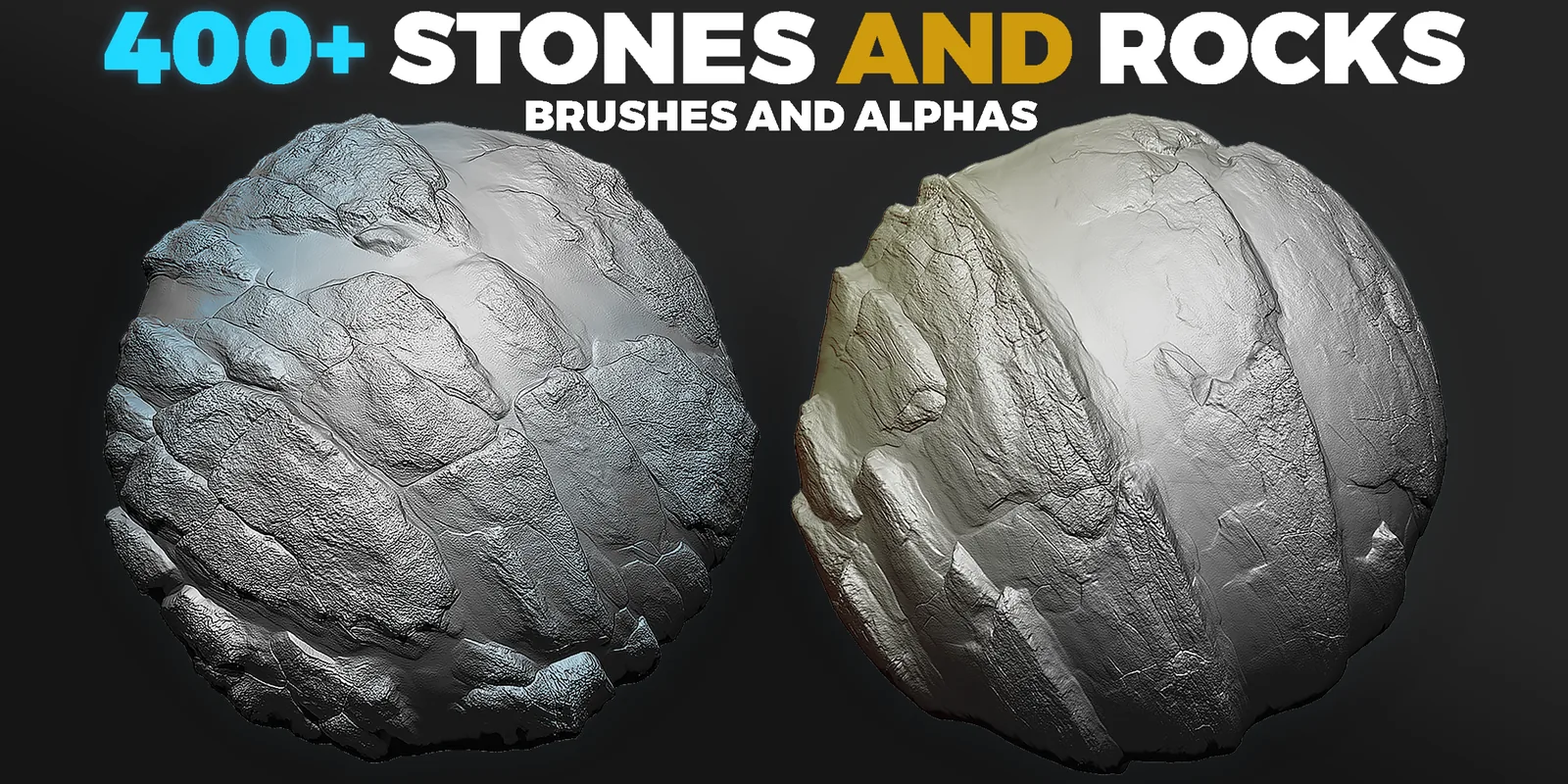 Stone and rock brush preview for environment props.
