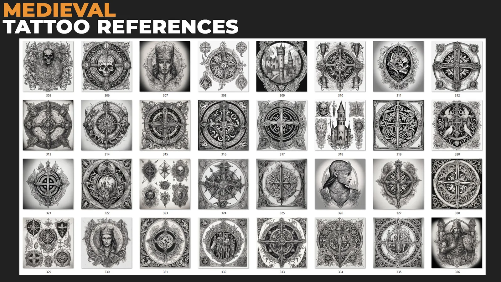 350+ Medieval Tattoo References preview 2