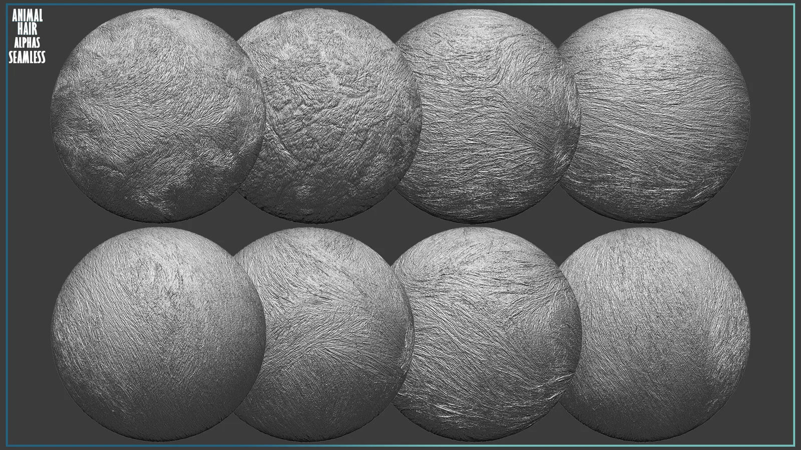 50 Fur and Hair Alphas (Tileable, Displacement Map) vol.6 for ZBrush, Substance preview 1