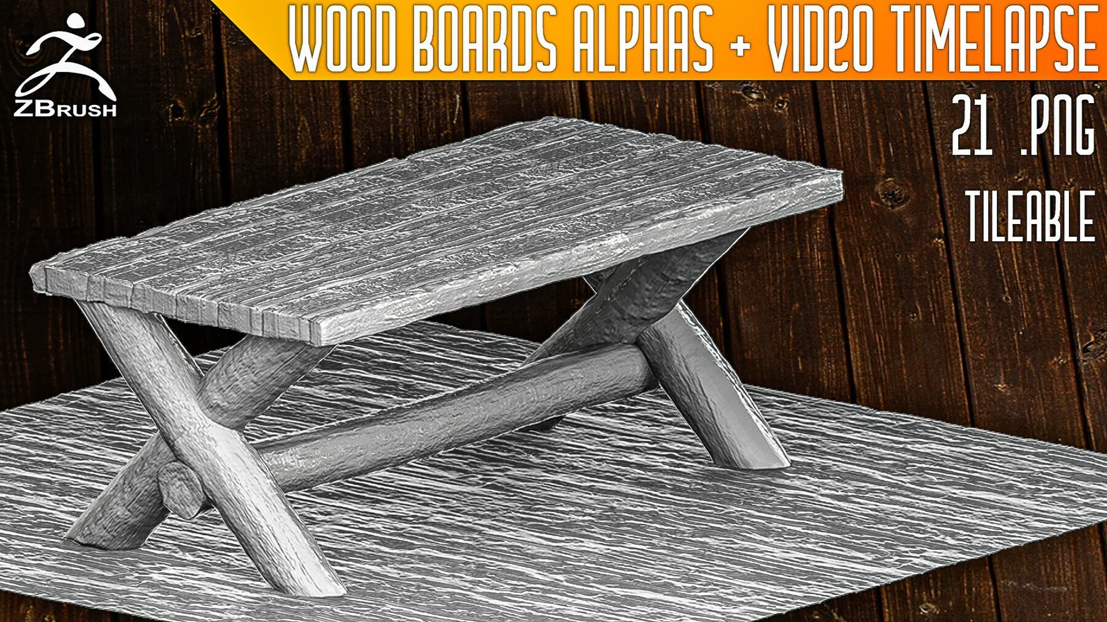 Wood Boards Alphas for ZBrush preview