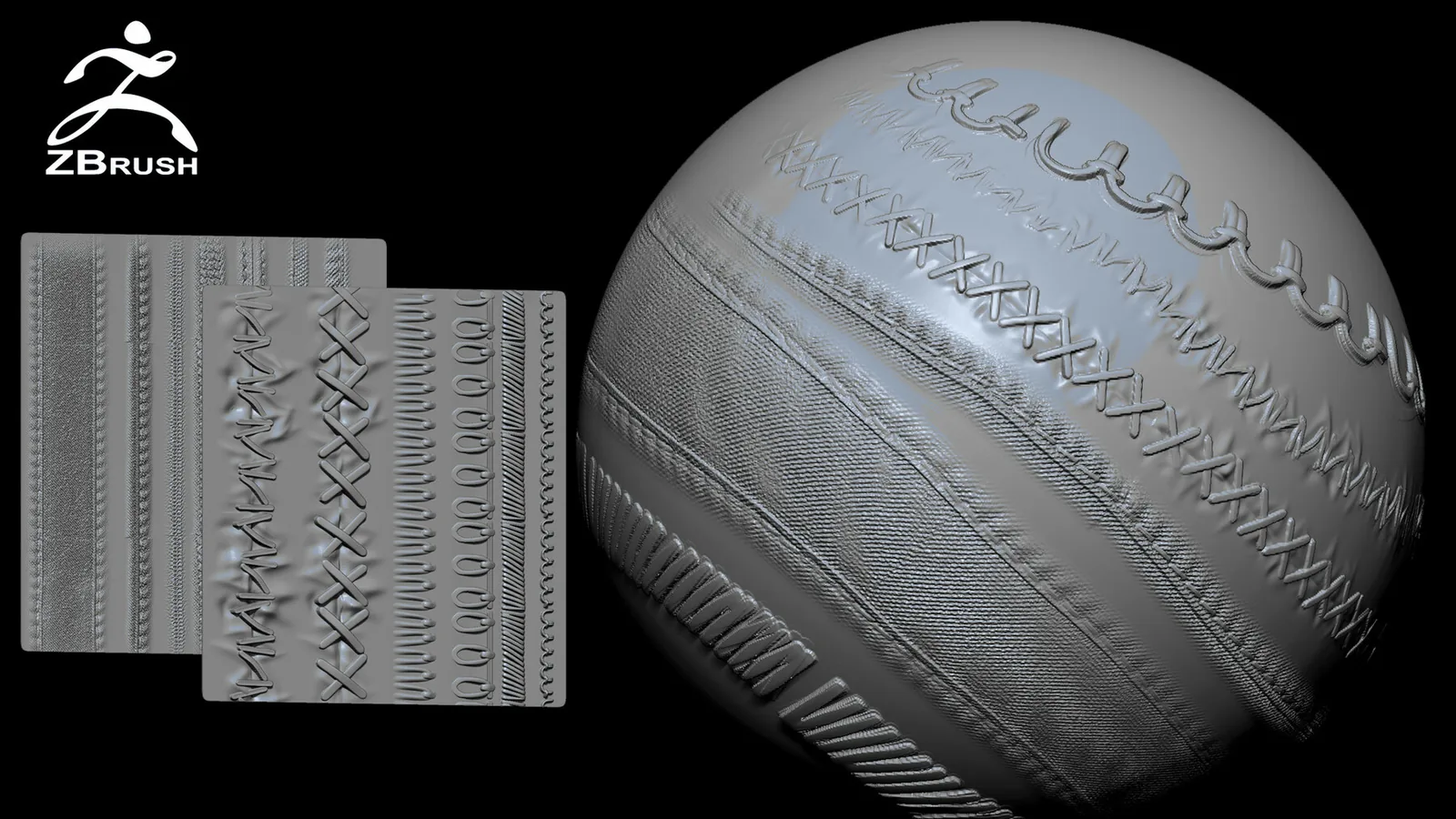 Seams and Stitches ZBrush Alphas + Brush preview 1