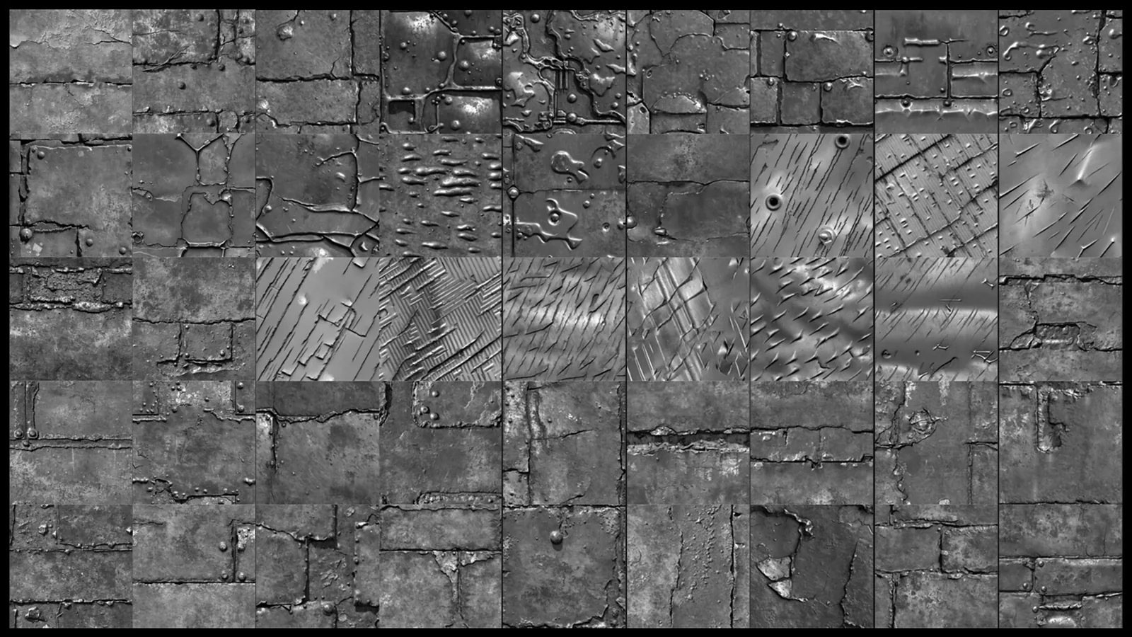 Rusted Metal Alphas for ZBrush & Blender (Displacement Maps) preview 1