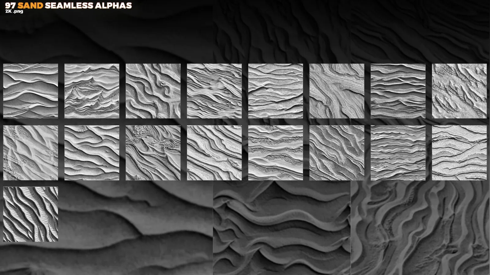 Sand Seamless Alphas (Displacement Map) for ZBrush, Blender preview 3