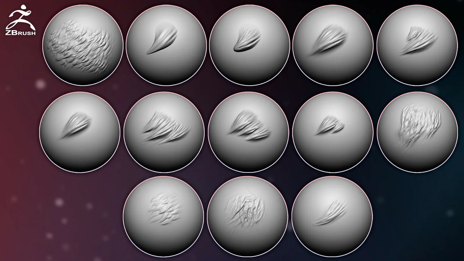 Fur VDM Brush and Alphas for ZBrush preview 1