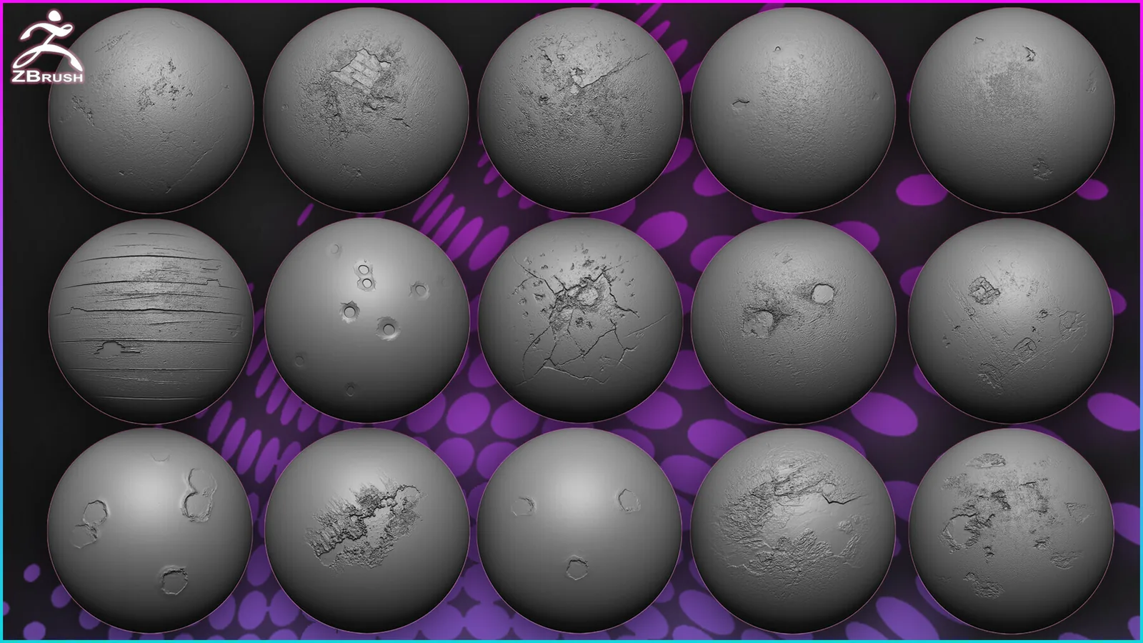 50 Damaged Alphas for Zbrush preview 1