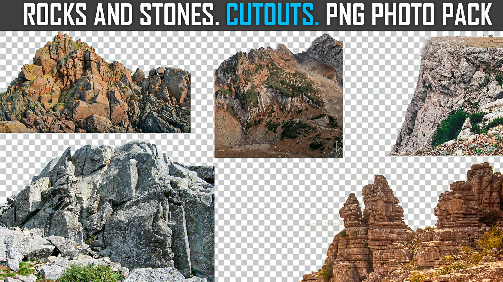 Rocks and Stones Cutouts - PNG Photo Pack preview 1