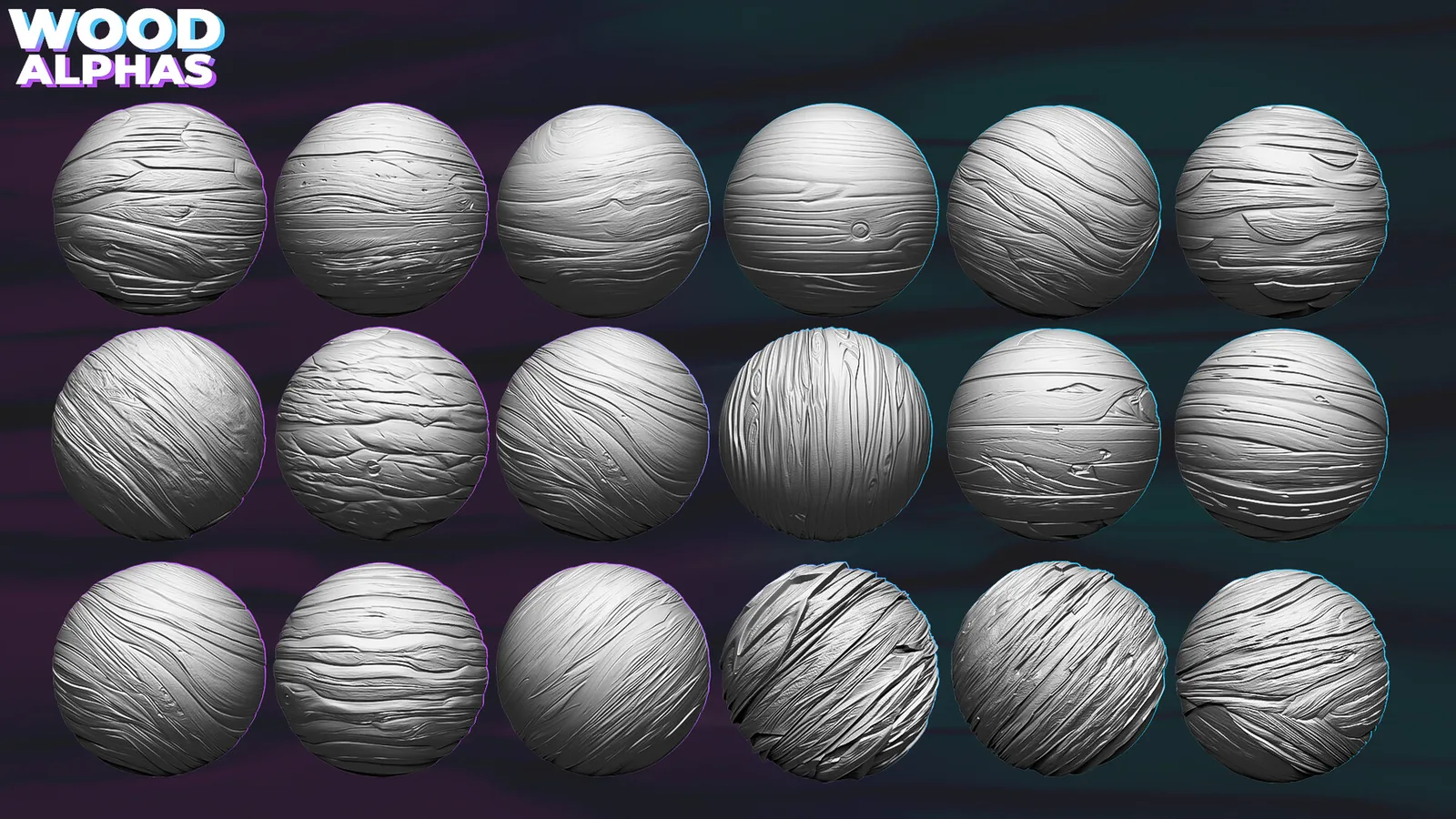 650+ Wood Alphas (Displacement map) for ZBrush, Blender vol.9 preview 1
