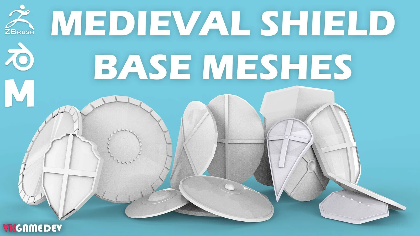 41 Medieval Shield Base Meshes (Models) preview