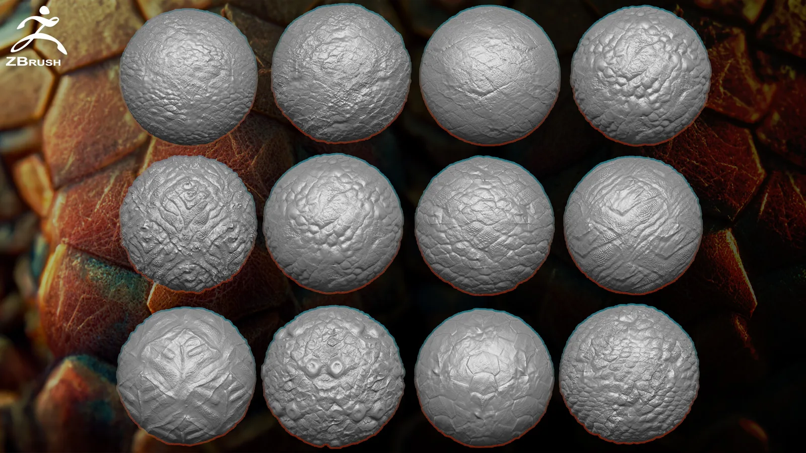 40+ Dragon Skin Tileable Alphas for ZBrush vol.2 preview 2