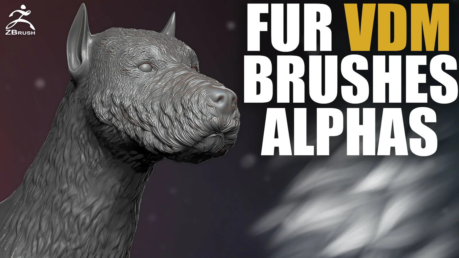100+ Fur and Hair Alphas and Brush Bundle preview 1
