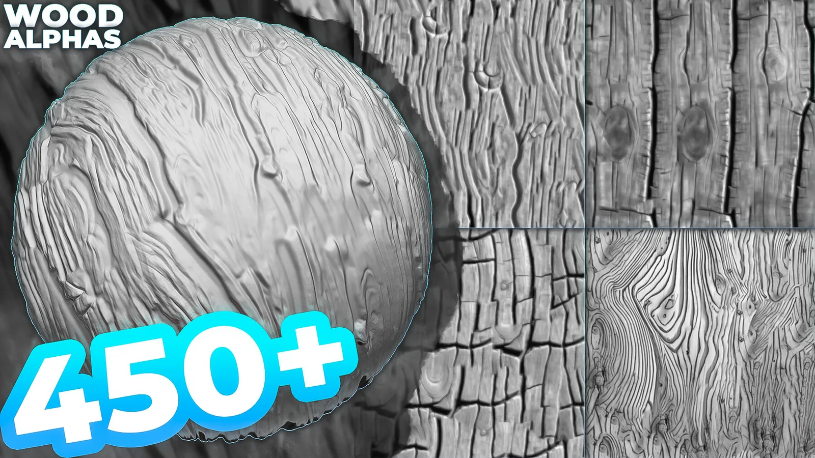 Wood Displacement Map (Alphas) for ZBrush, Blender vol. preview