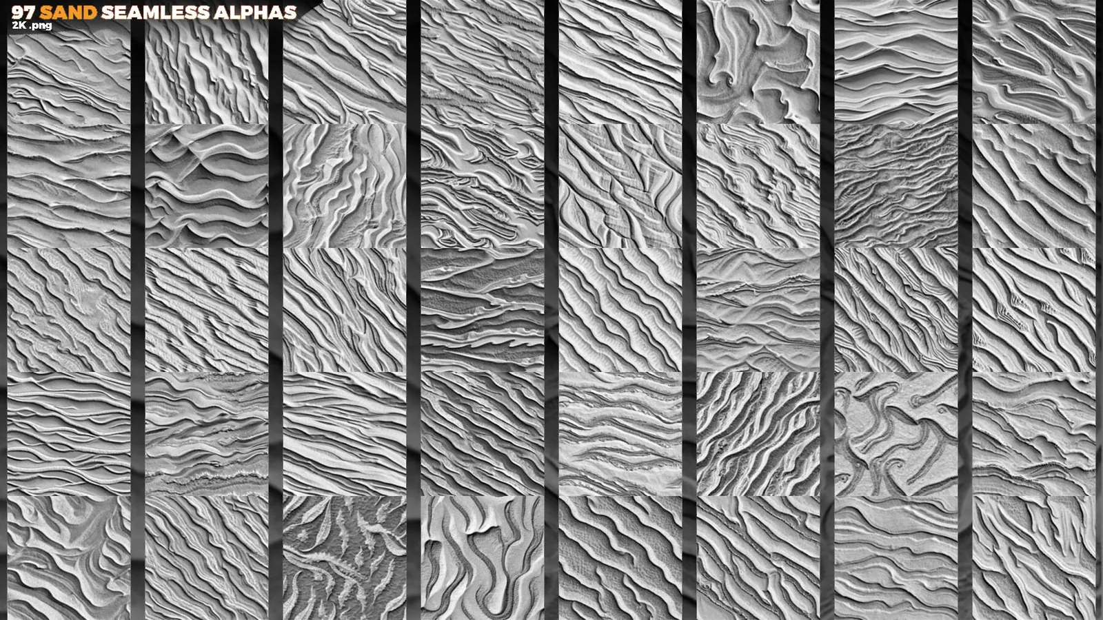 Sand Seamless Alphas (Displacement Map) for ZBrush, Blender preview 1