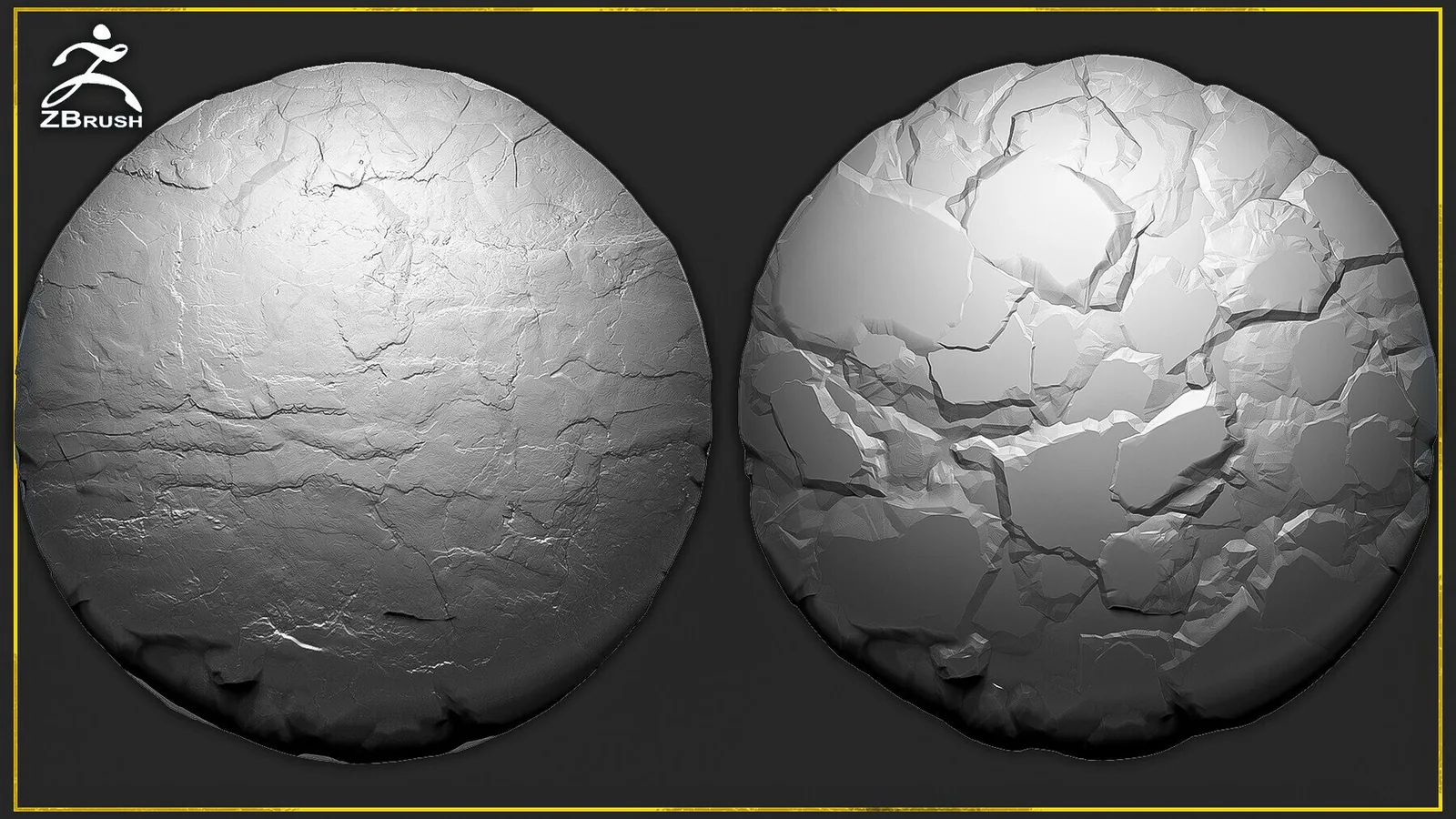 20 Rock Tileable Alphas (ZBrush, Substance) preview 1