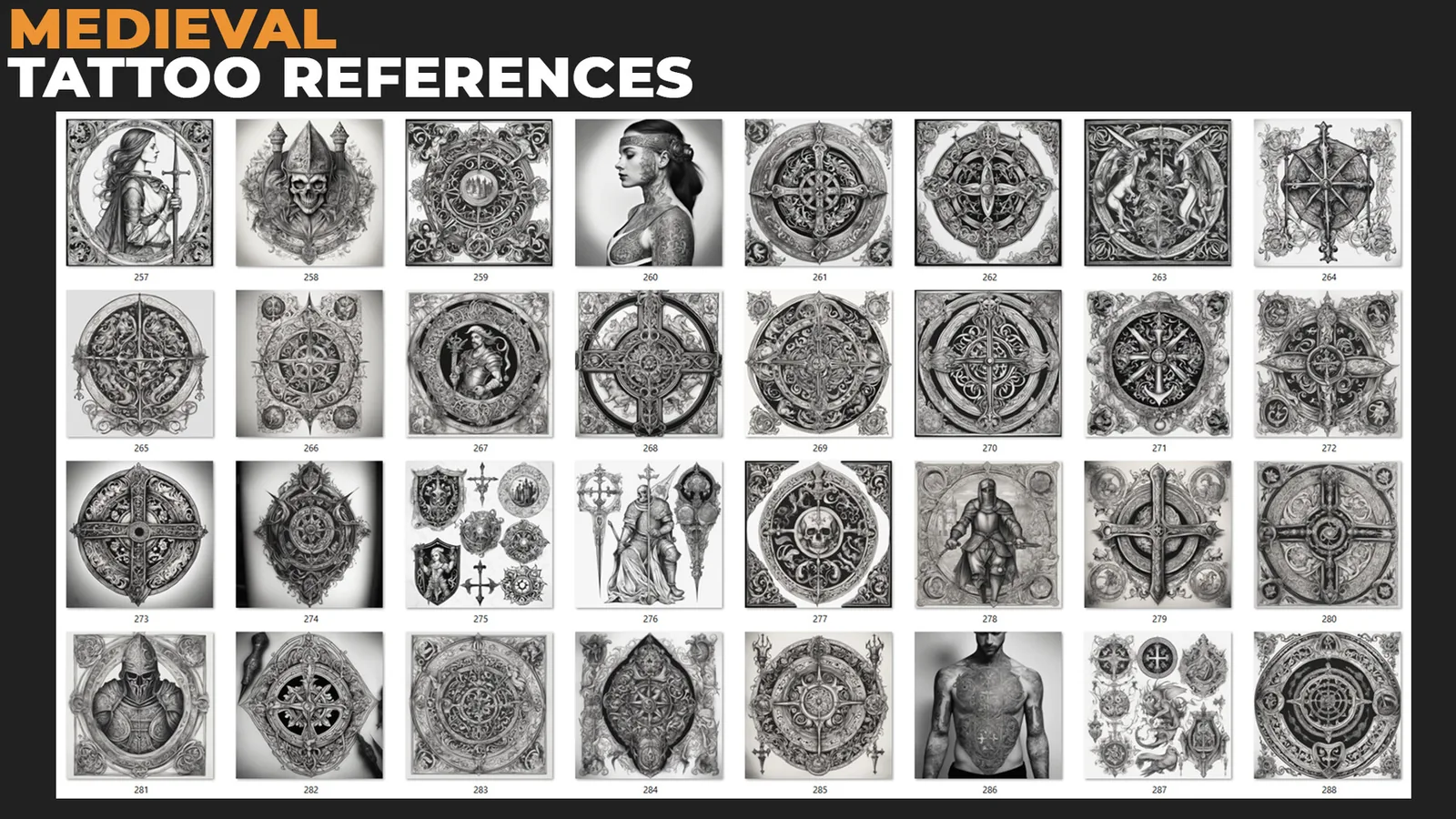 350+ Medieval Tattoo References preview 3