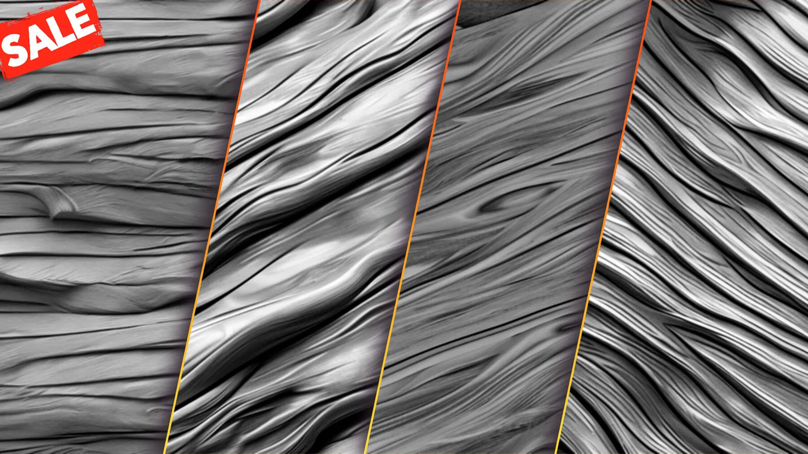 Alphas Bundle. Fabric, wood, skin, metal, dragon, reptile, metal and more alphas for ZBrush, Blender, Mari, Substance. Displacement Maps. preview 3