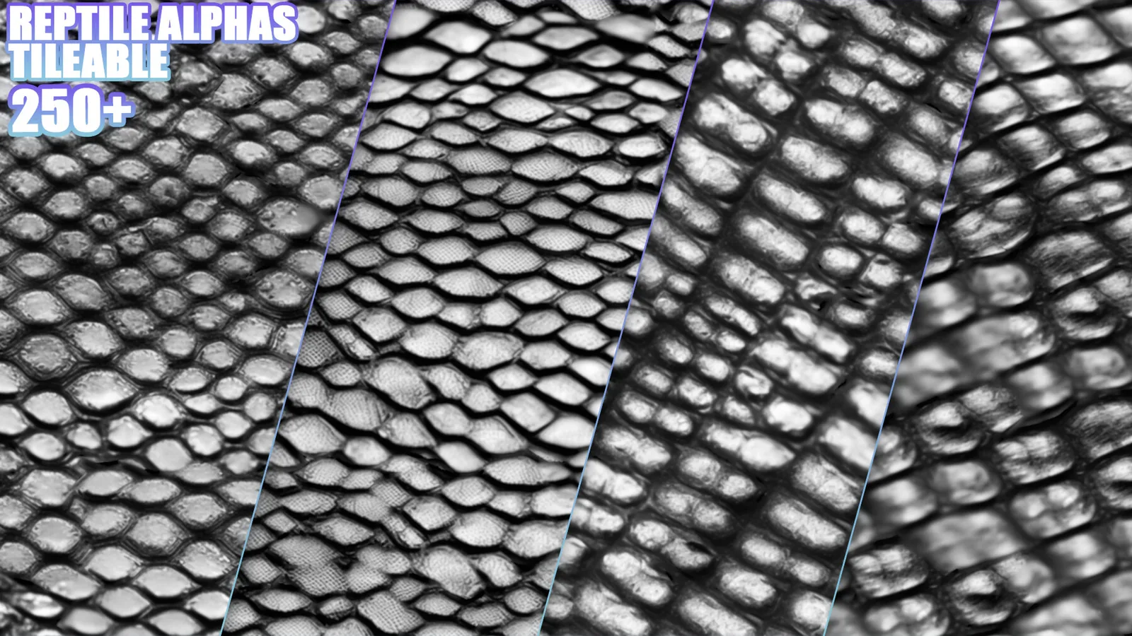 250+ Tileable Reptile, Dragon, Snake Skin Alphas for ZBrush (Displacement map) vol.4 preview 2