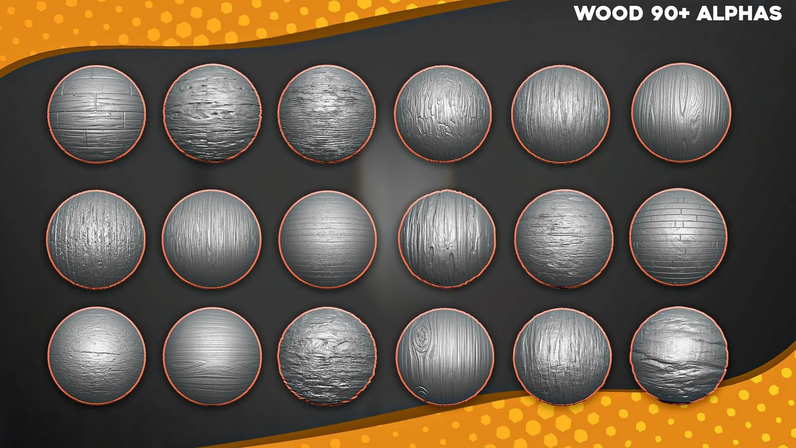 1200+ Alphas Bundle for ZBrush, Blender. Surface Add-on for Blender. preview 3