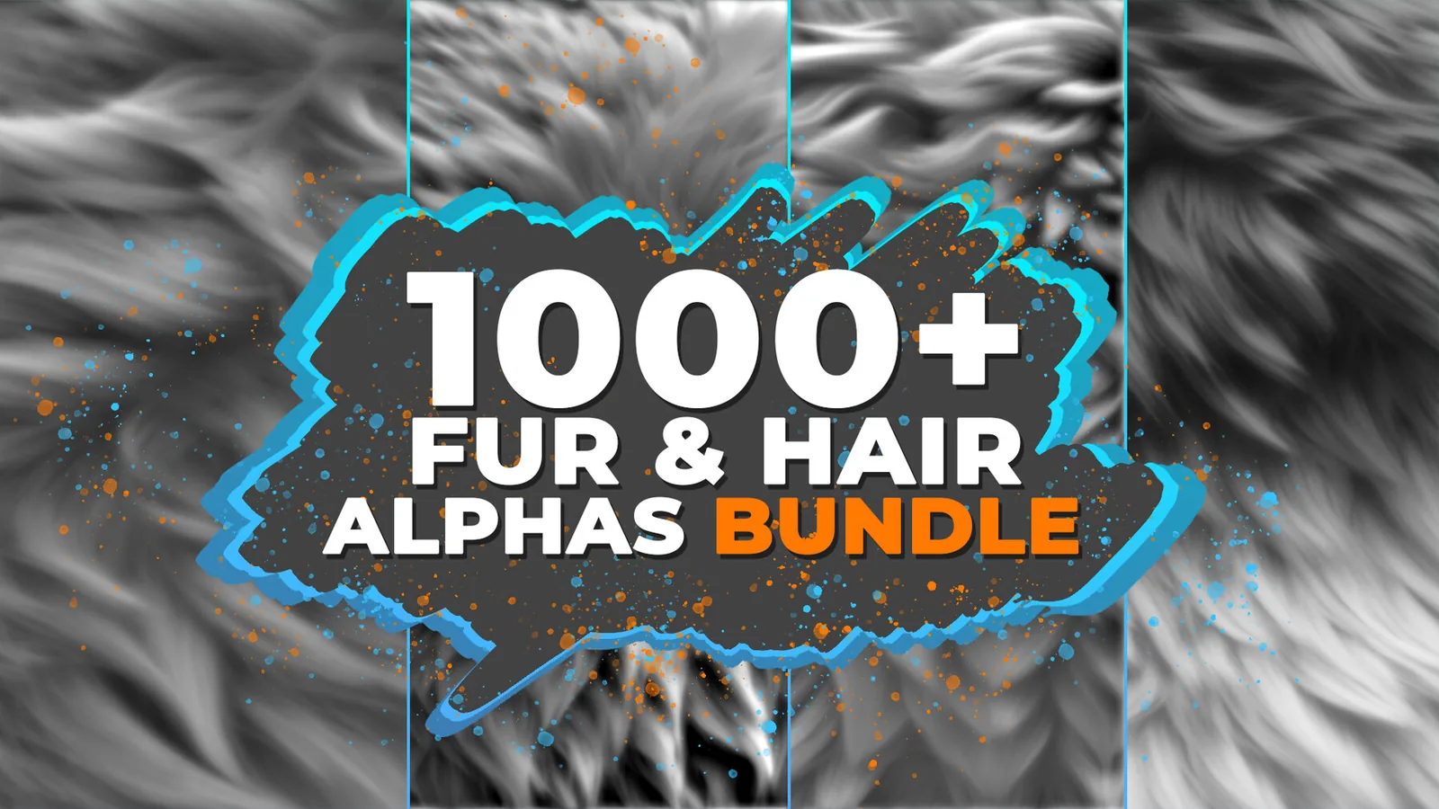 1000+ Fur & Hair Alphas (Displacement Maps) BUNDLE for ZBrush, Blender, Substance Painter preview