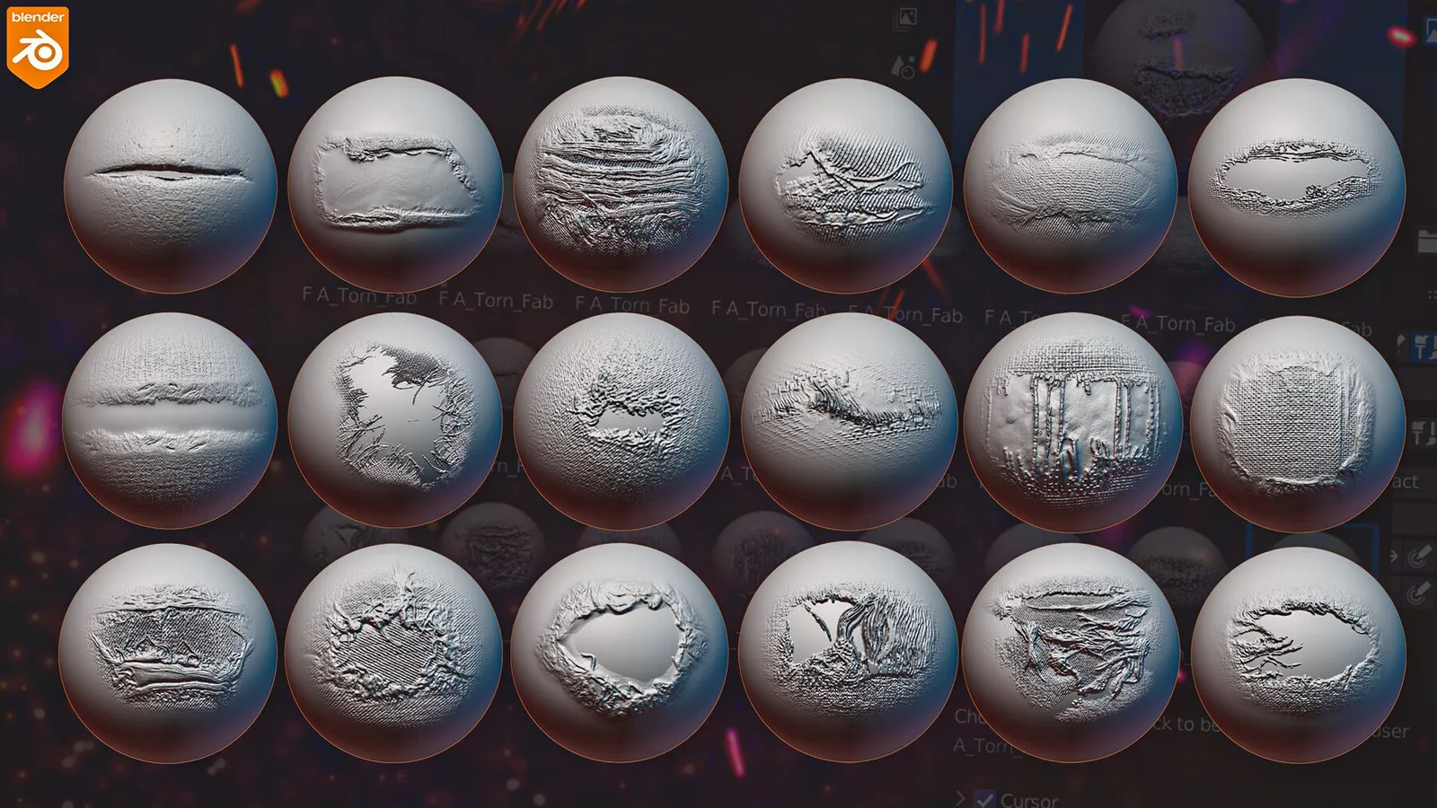 Blender Torn Cloth Brushes preview 1