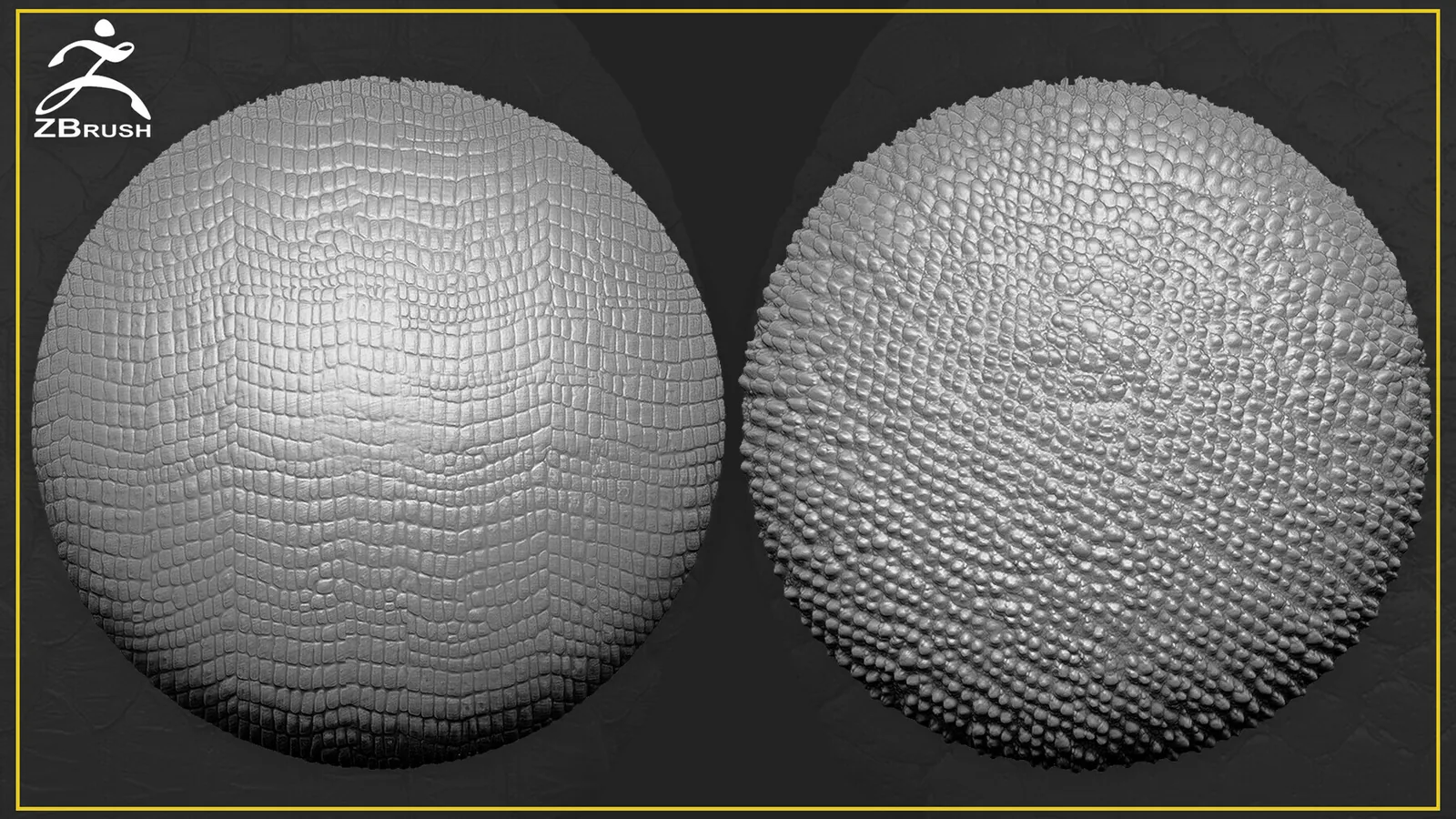 Reptile Skin Alphas Tileable (ZBrush, 2K) preview 3