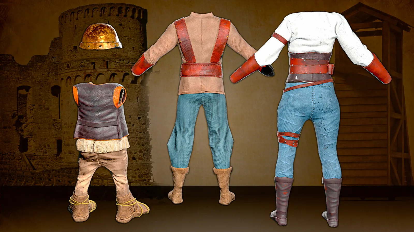 Medieval Clothing Models (Meshes, Textures, Low-Poly) preview 3