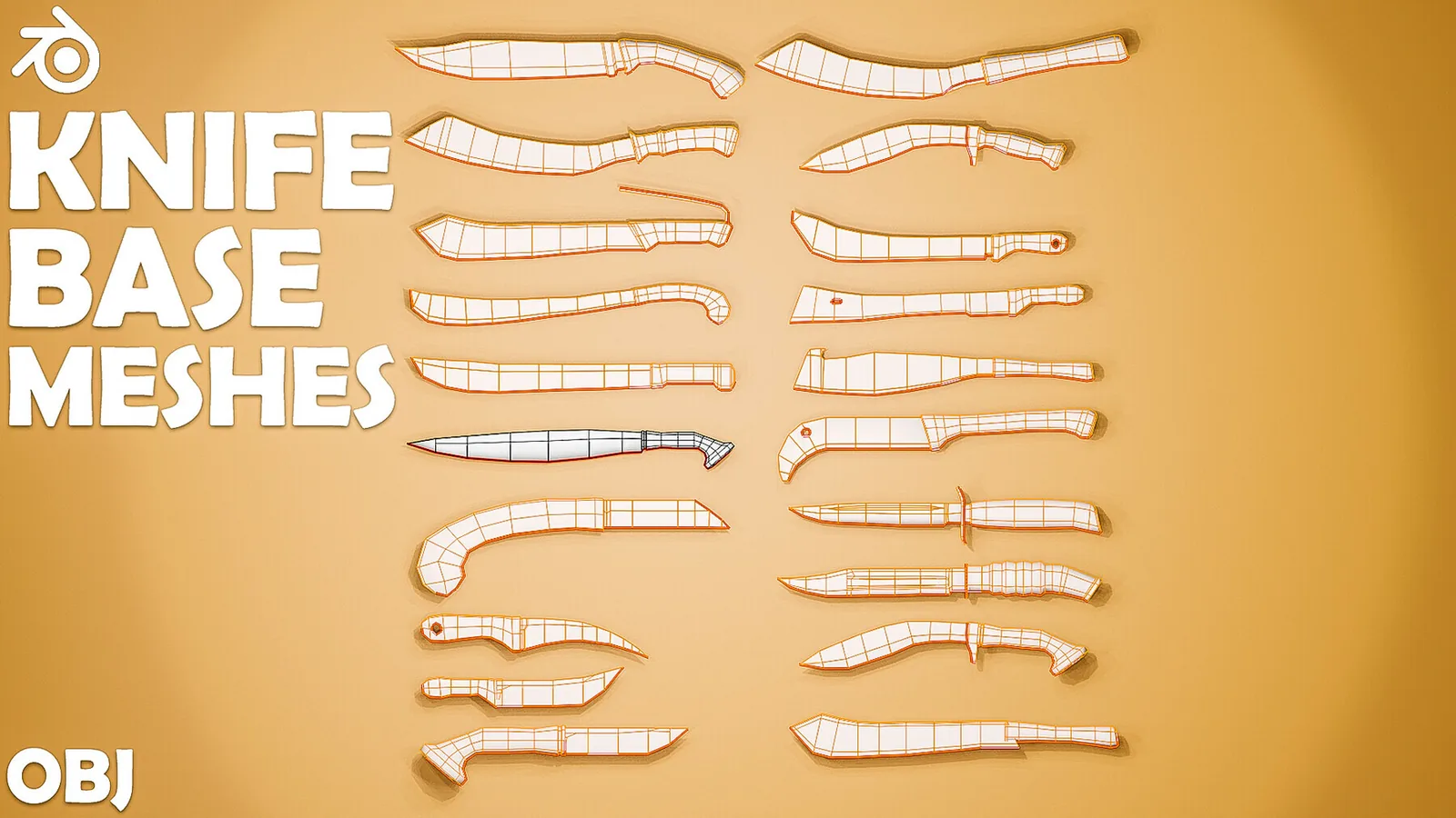 Knives Base Models - Low Poly preview