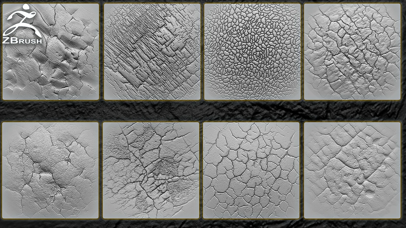 30 Cracked Alphas Vol.1 (ZBrush, Substance, 2K) preview 3