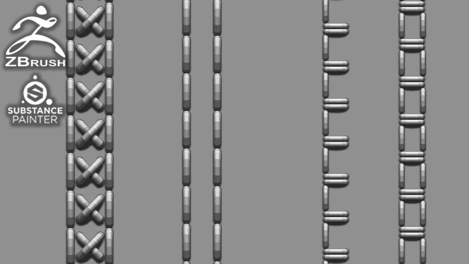 15 IMM Stitches Brush for Zbrush and Substance Painter (+ PSD, OBJ) preview 3