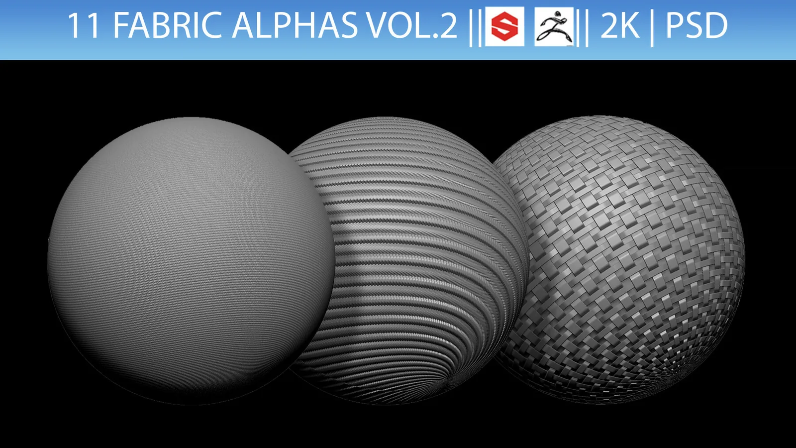 11 Fabric Alphas Vol.2 (ZBrush, Substance, 2K) preview 1