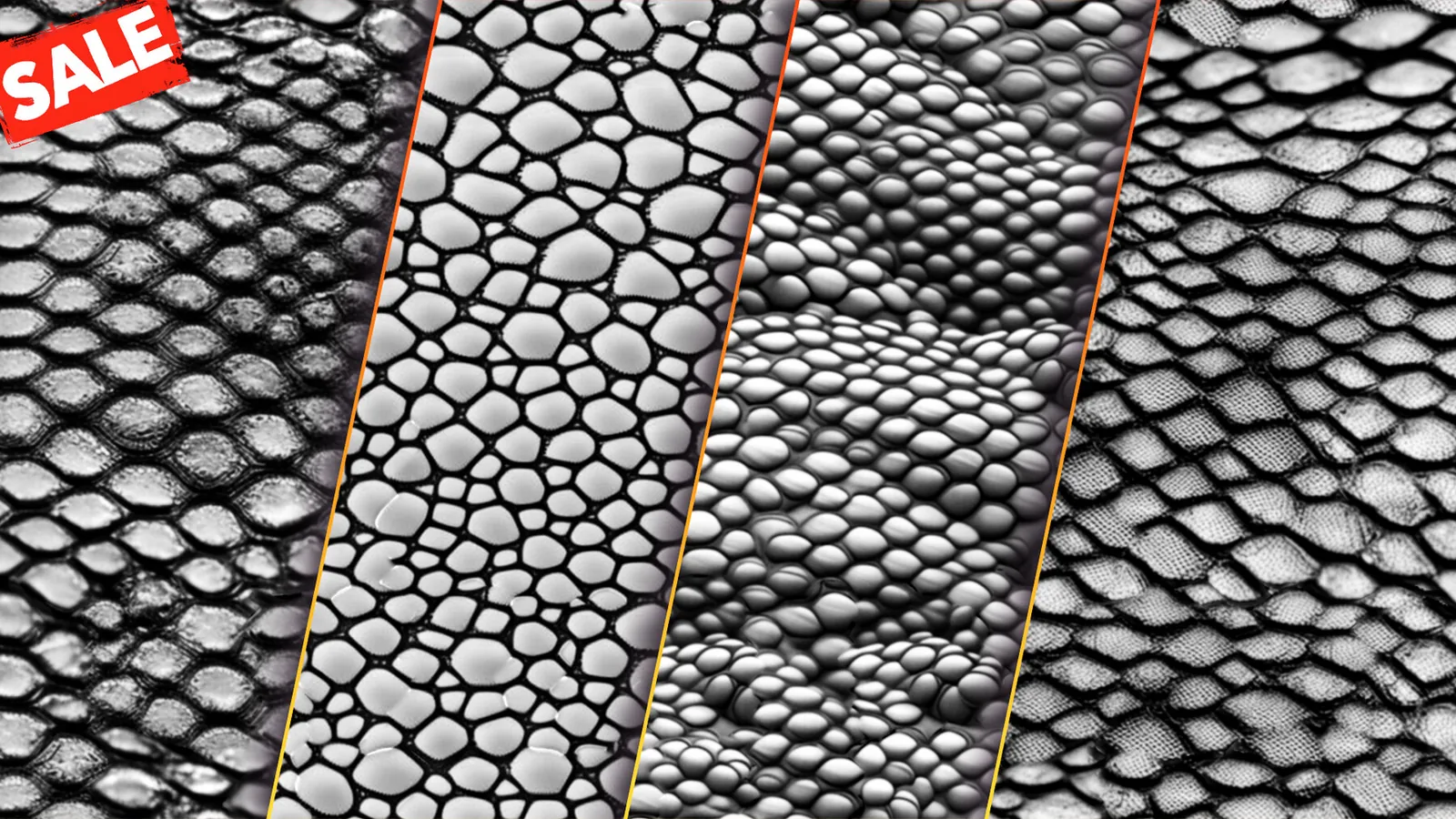 Alphas Bundle. Fabric, wood, skin, metal, dragon, reptile, metal and more alphas for ZBrush, Blender, Mari, Substance. Displacement Maps. preview 1