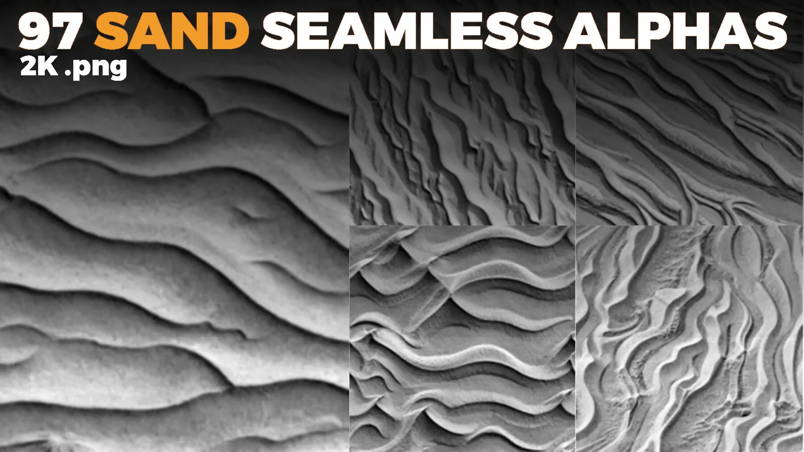 Sand Seamless Alphas (Displacement Map) for ZBrush, Blender preview