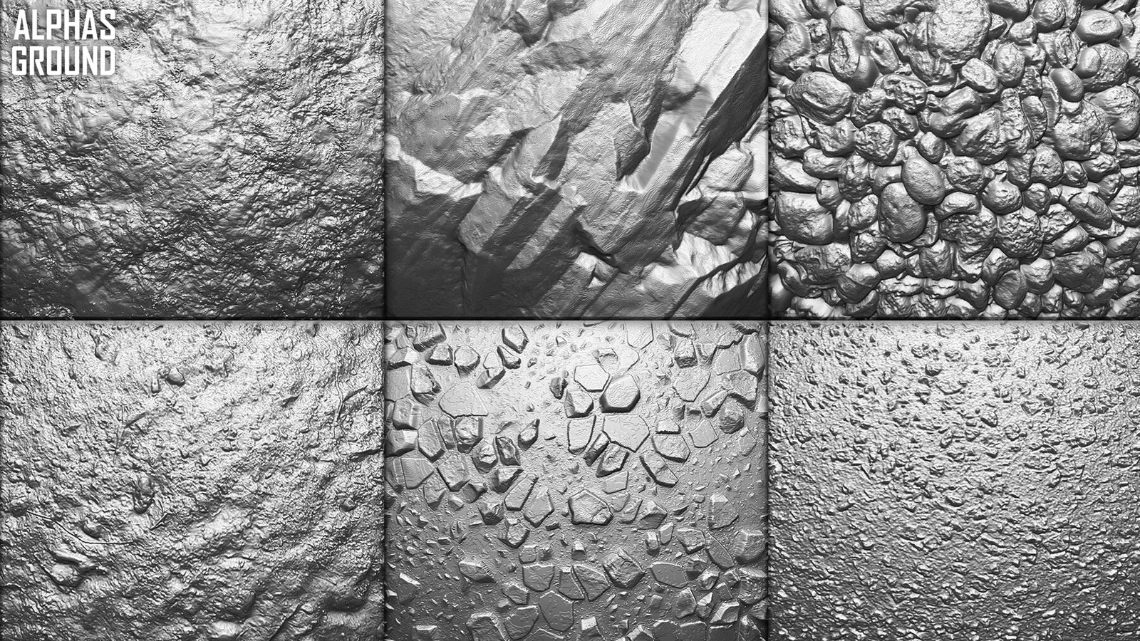 20 Ground Alphas vol.4 for ZBrush, Blender (2K, PNG) preview 1