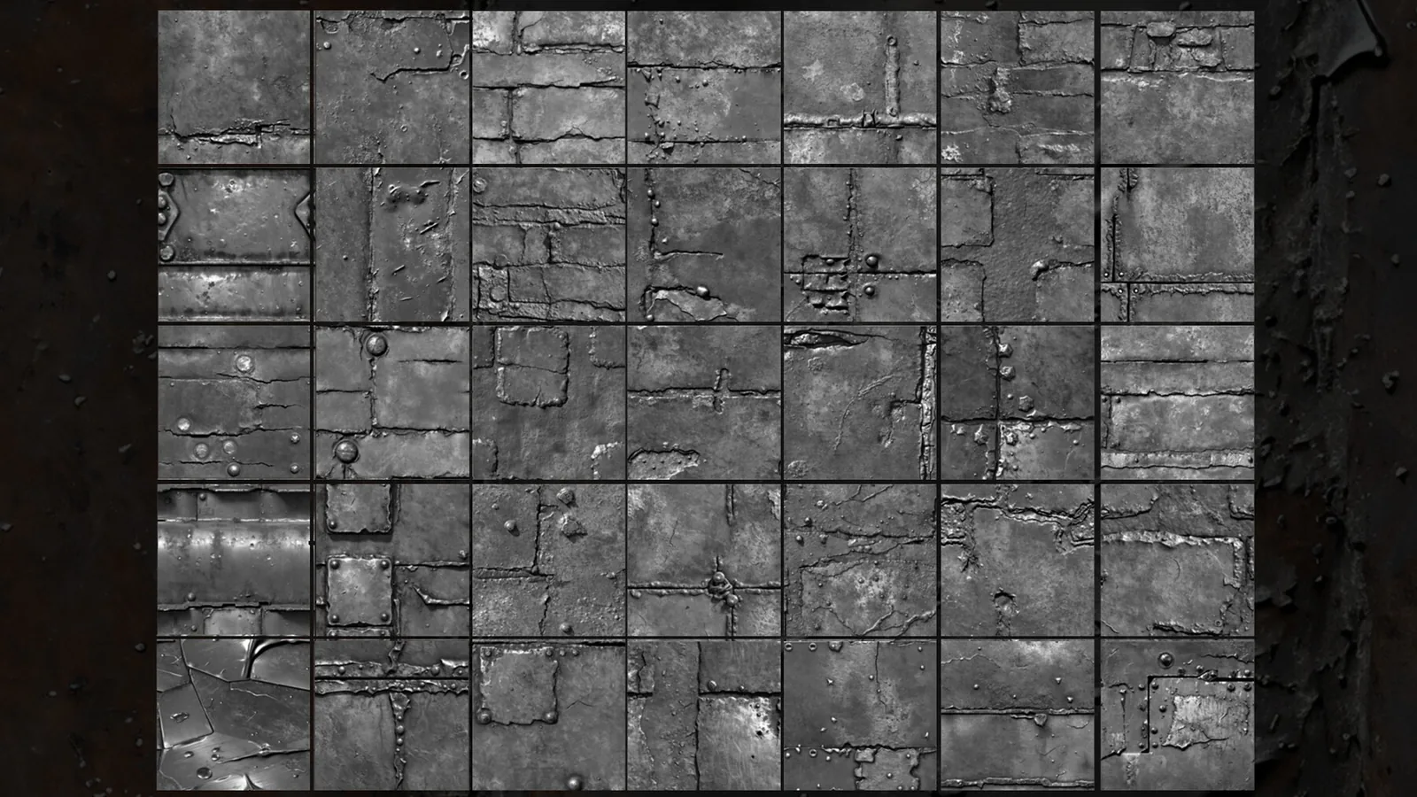 Rusted Metal Alphas for ZBrush & Blender (Displacement Maps) preview 2